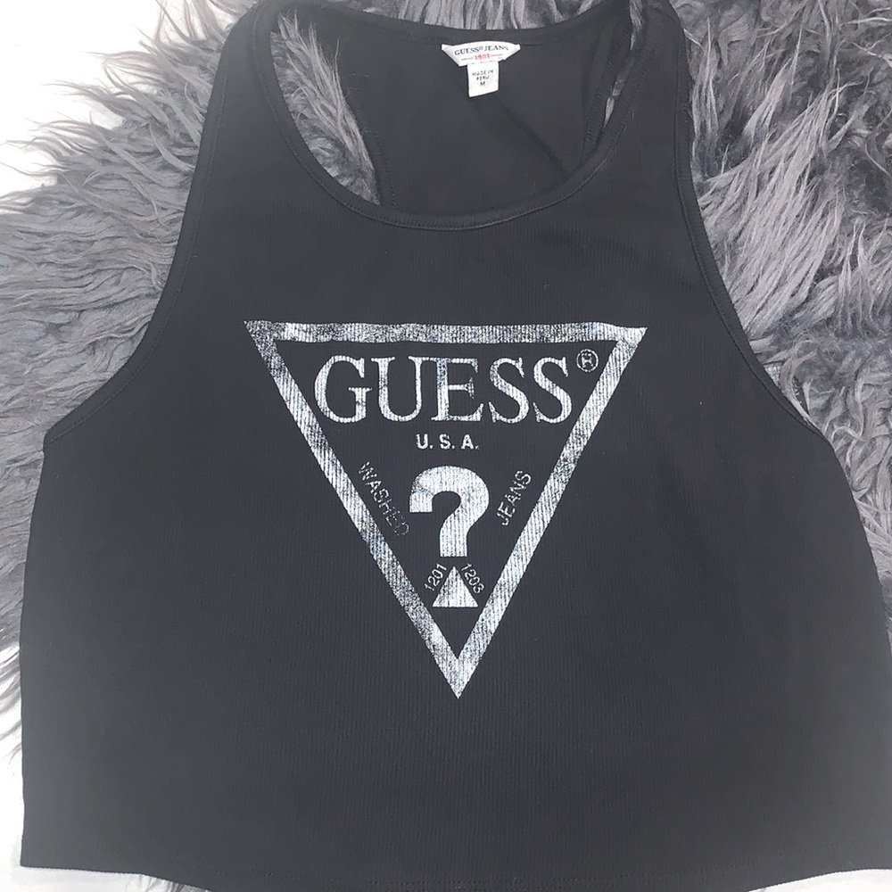 Guess racer back crop top